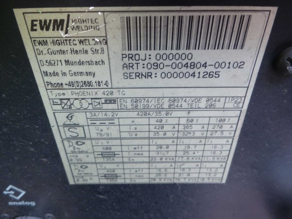 Spawarka EWM  PHOENIX 420 TG