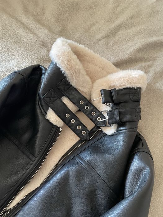 Кожана зимова куртка