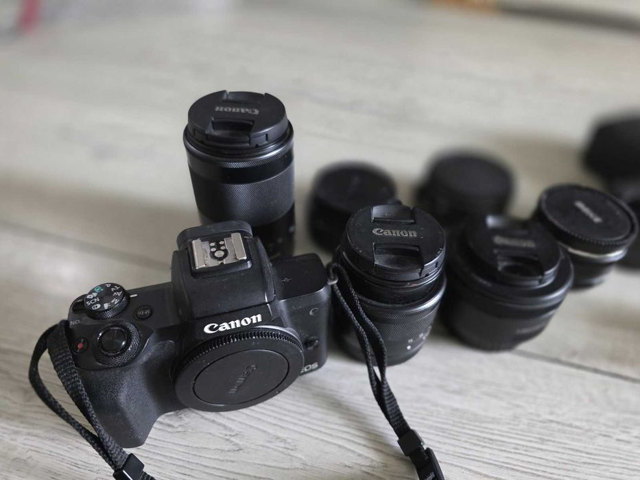 Canon EOS M50 + EF-M 22 f/2 + 55-200 + 15-45 + EF 50 1.8 STM + Viltrox