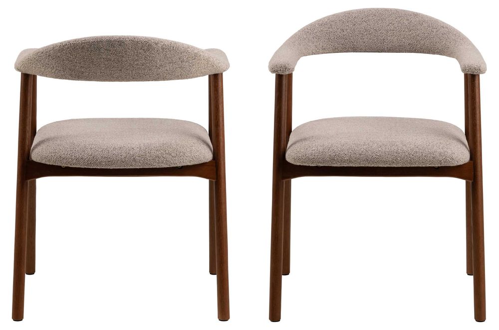 ADELE Beż stelaż orzech KRZESŁO DREWNIANE BOUCLÉ do salonu kuchni