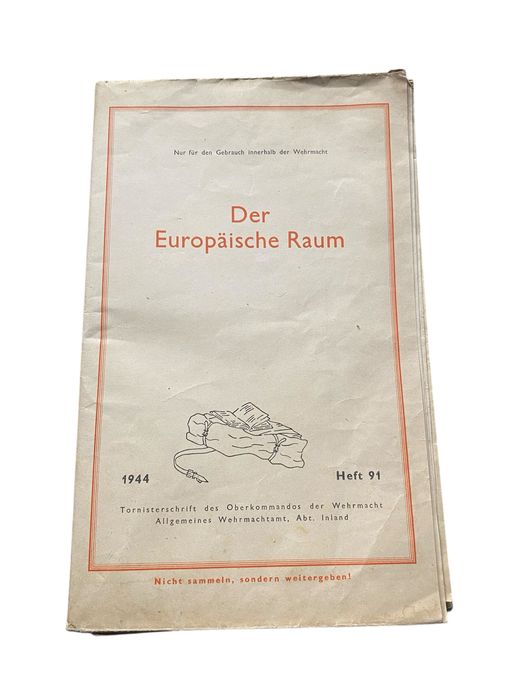 Podręczna plecakowa mapa  Wehrmacht Europa 1944