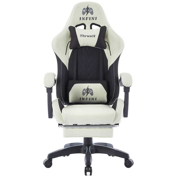Fotel do biurka ThrustX Cream Tkanina Styl i Ergonomia Gaming