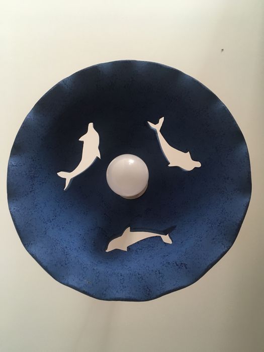 Candeeiro cerâmica golfinhos