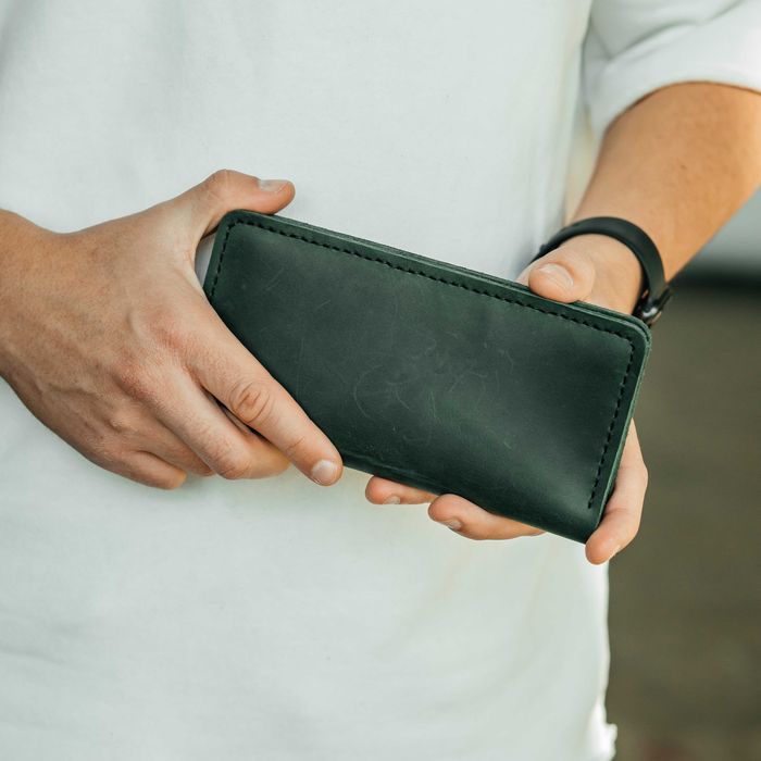 Чоловіче портмоне шкіряне Longer зелене