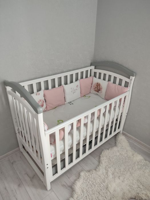 Бортики-подушки + коса в дитяче ліжечко | Змінні наволочки | Дуже гарн