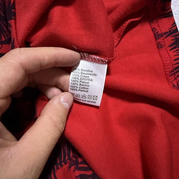 Поло Hugo Boss M розмір червоне з пальмовим принтом чоловіче