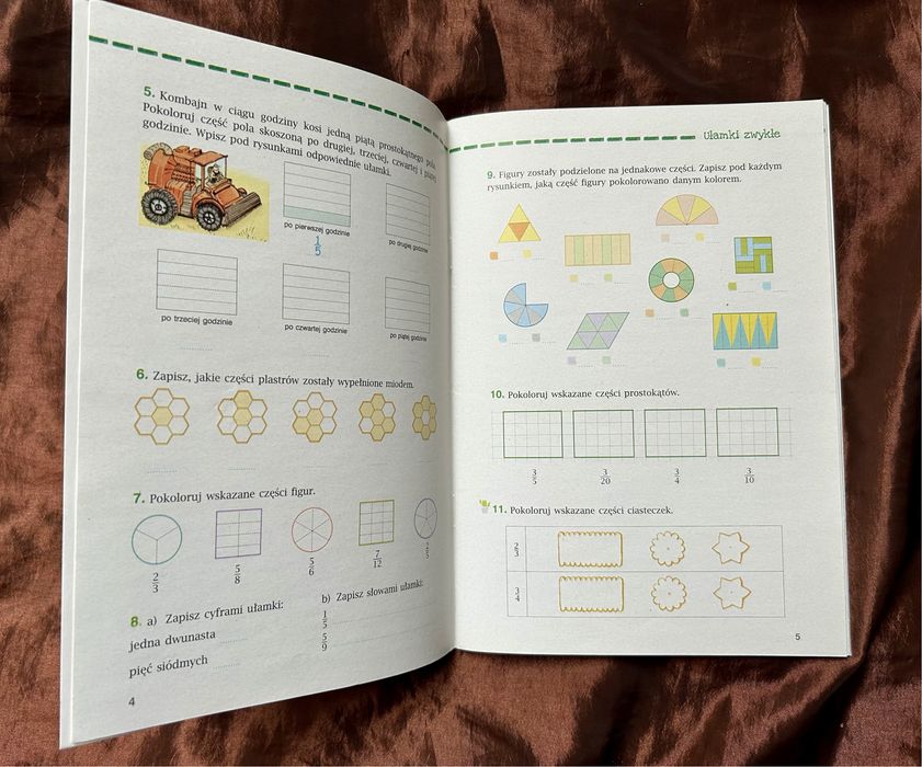 Matematyka z plusem kl. 4 ćwiczenia ułamki wersja A