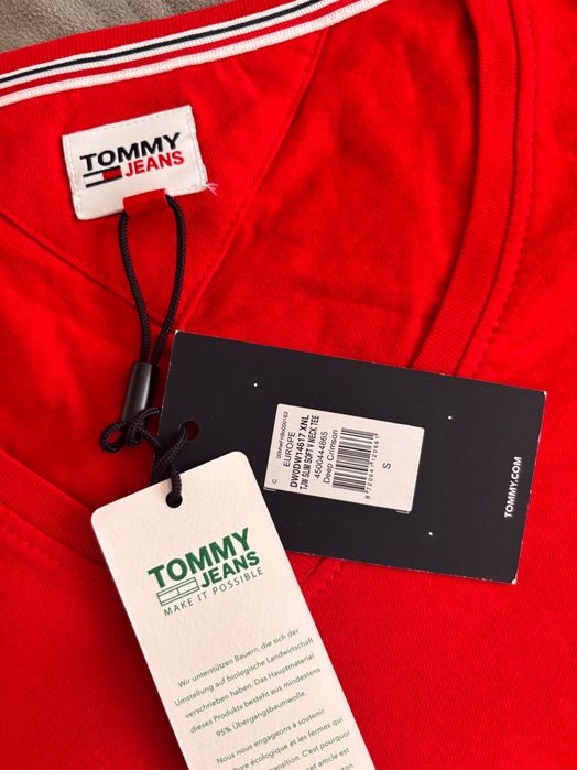 Tommy Jeans nowa czerwona damska koszulka S