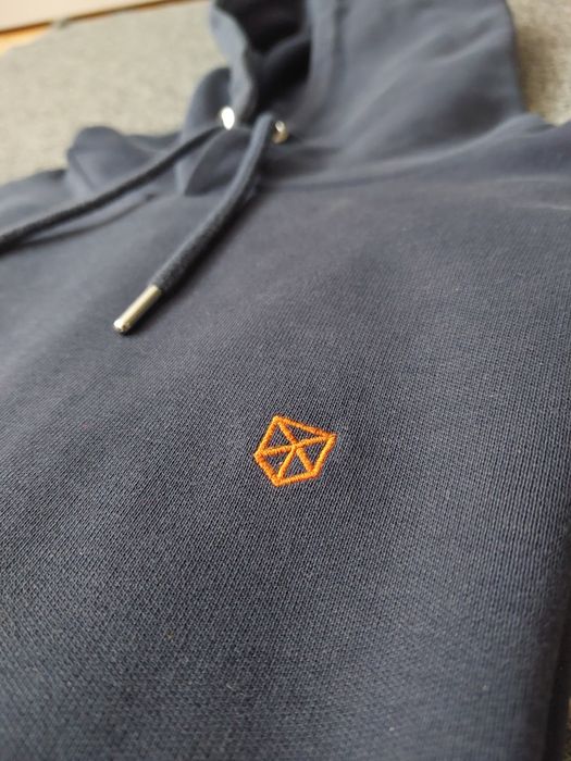 Bluza z kapturem Jack & Jones Premium rozm. S navy hoodie small logo