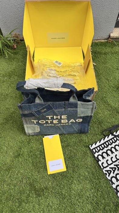 Carteira Marc Jacobs The Tote Bag Large em Denim Patchwork