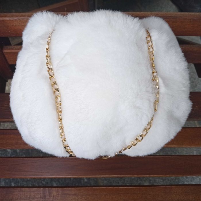 Biała torebka Plecak miś na łańcuszku NOWY Przytulanka 30/22/15cm