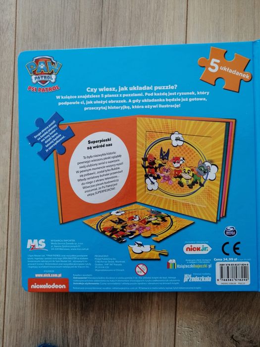 Książeczka puzzle Psi Patrol 5 układanek