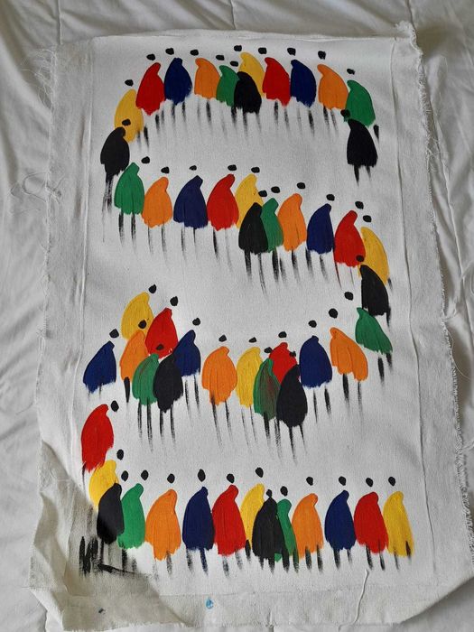 Quadro Marroquino Novo – Pintura Colorida em Tecido 97x61cm