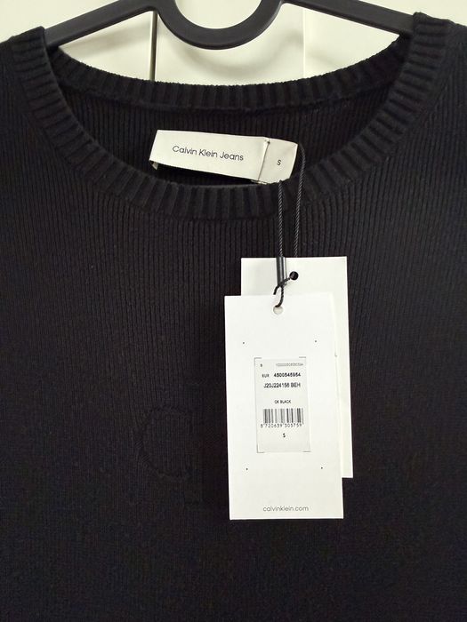 Jeans logowana prążkowana sukienka roz. S