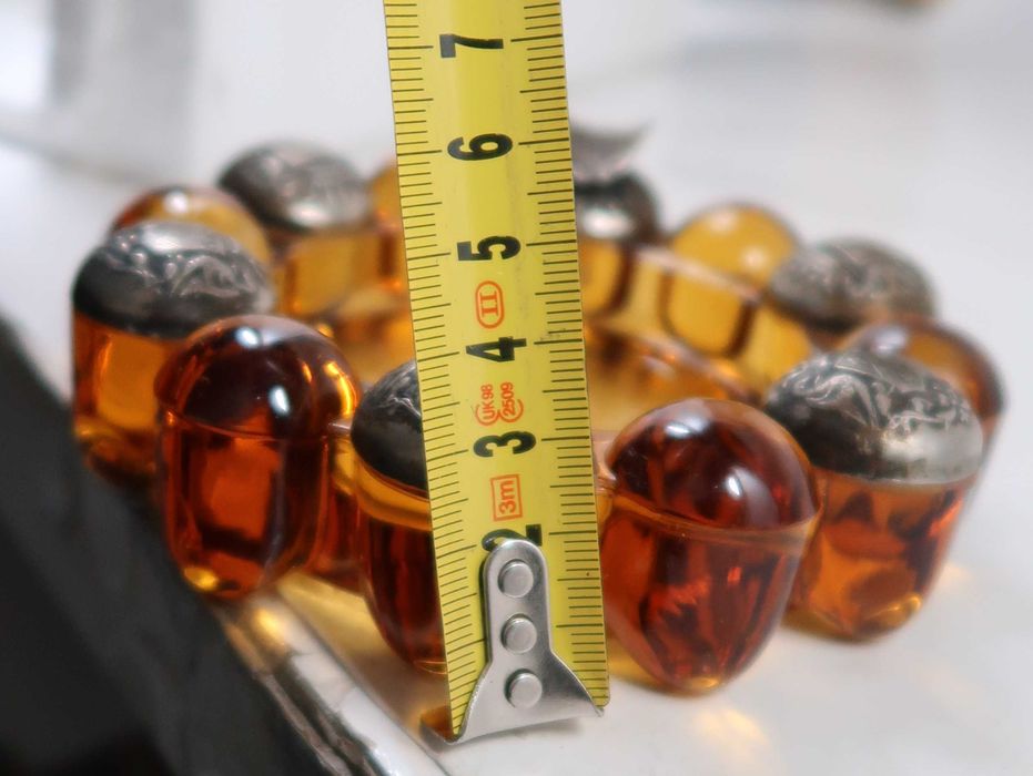 Cinzeiro antigo vidro Art Deco com aplicações armoriadas