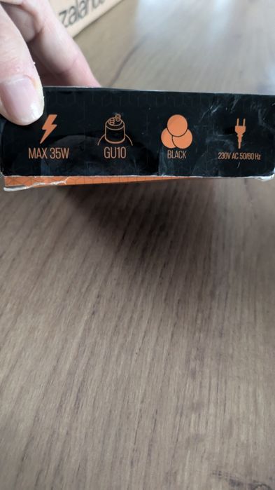 Oprawki sufitowe LED szklane czarne 5szt