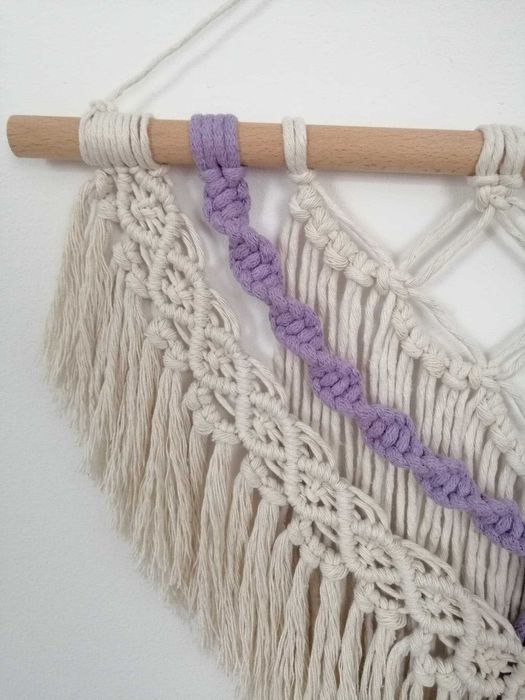 Makrama wisząca dekoracja na ścianę BOHO handmade