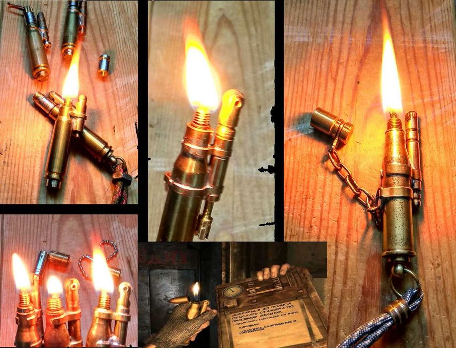 Зажигалки бензиновые из гильз  подвес кулон