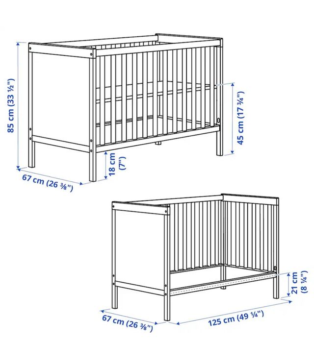 Berço IKEA SUNDVIK branco + colchão | Bom estado