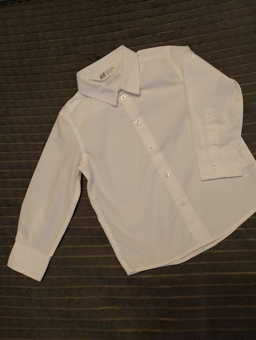 Koszula biała H&M 92 chłopiec długi rękaw easy iron +koszulka Reserved