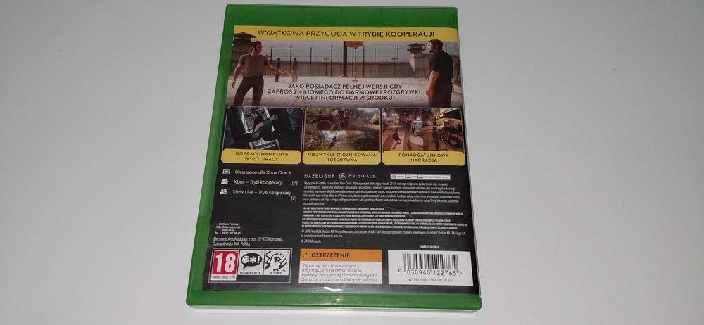 xbox one A WAY OUT po polsku, fabuła dla 2 graczy, polska okładka gra na płycie