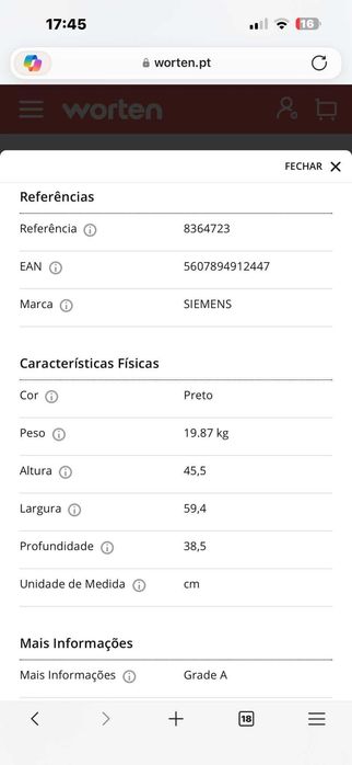 Máquina de Café de Encastre SIEMENS nova nunca usada — 1350€