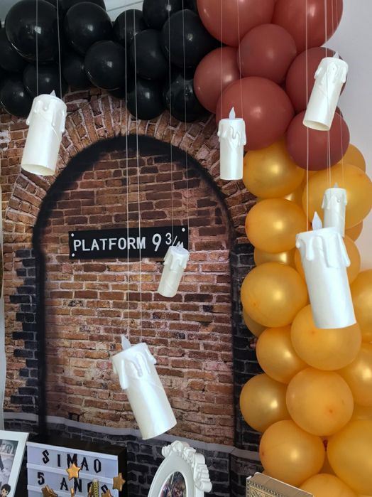 Pano de fundo, mural de parede, festa do Harry Potter, platform 9 3/4
