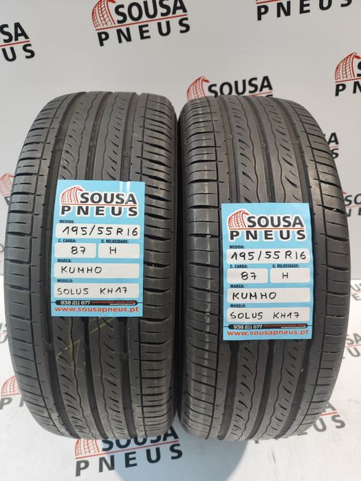 2 pneus semi novos 195-55R16 kumho - Oferta dos portes 85 Euros