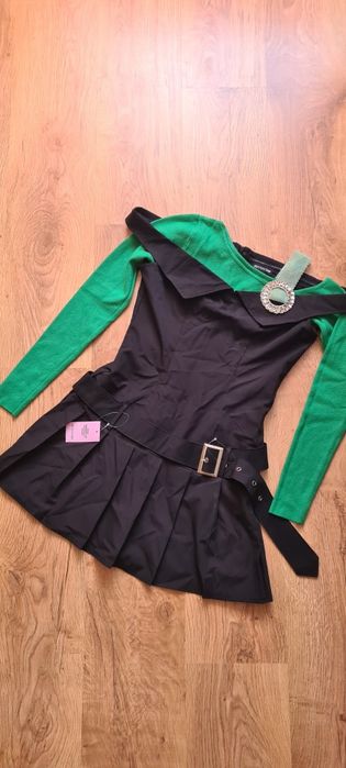 Sukienka S Pretty Little Thing Czarna Plisowana