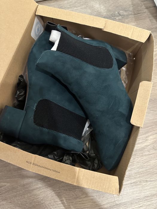 Botins Veludo Verde