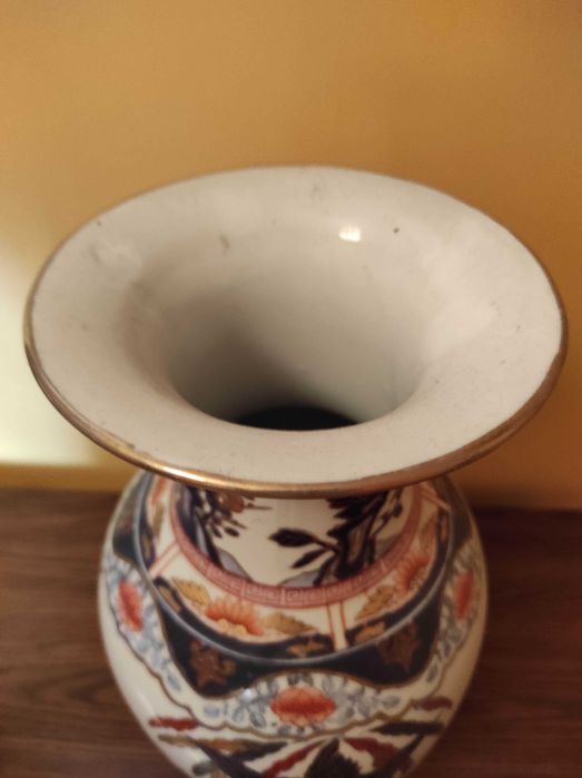 Vaso cerâmica oriental aves e plantas