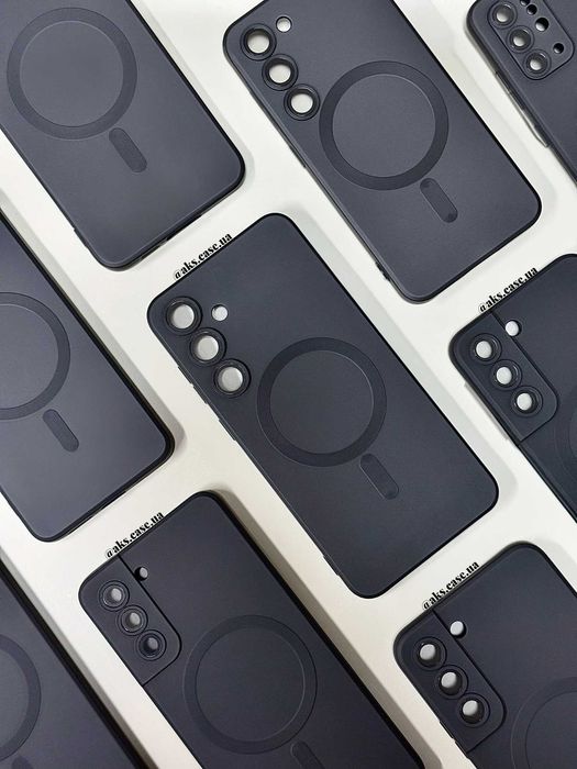 Чорний темний силіконовий чохол MagSafe з лінзами Samsung A/S/Note