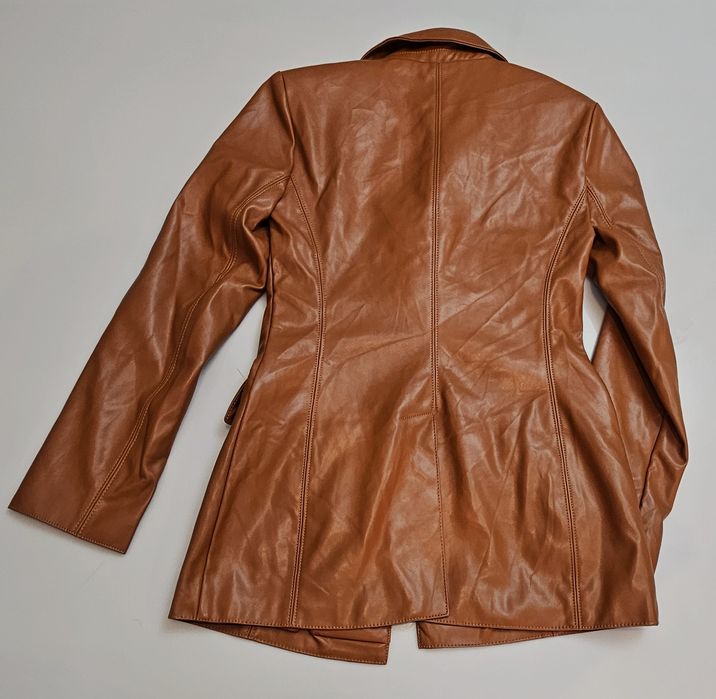 Kurtka Damska Skórzana Asos Brązowa Rozmiar Xs