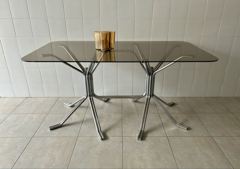 Mesa Vidro Cromada Vintage