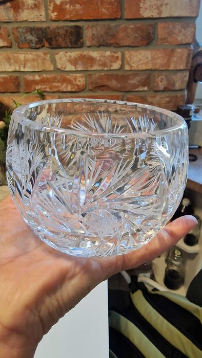 Kryształowa miseczka, bombonierka, vintage, PRL