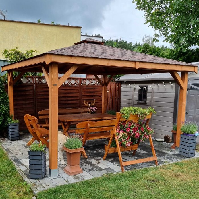 Altana ogrodowa MALTA 3x3, altanka drewniana, wiata pergola zadaszenie