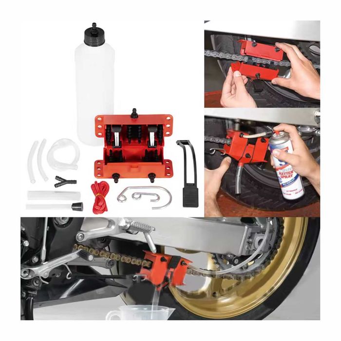 Kit portátil limpeza corrente moto - escovas ferramentas manutenção