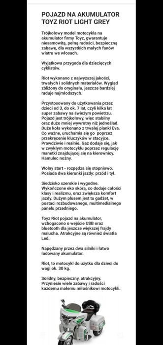 Motorek elektryczny.