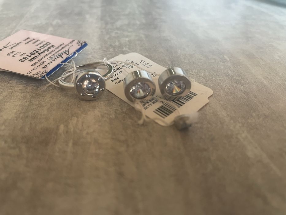 Украшения из серебра кольцо серьги