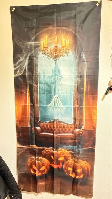 Шторы 3 D,Баннер на стену Haloween.