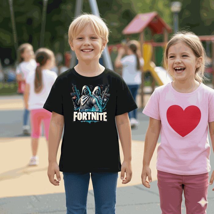 Koszulka dziecięca czarna Fortnite Skin postać Gry prezent święta 116