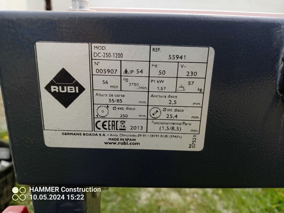Przecinarka do płytek RUBI DC-250-1,2m cięcia- jak nowa