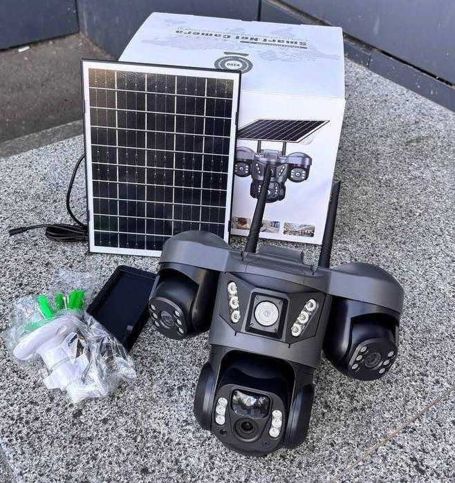 Вулична акумуляторна 4G камера відеонагляду з сонячною панелью TP30