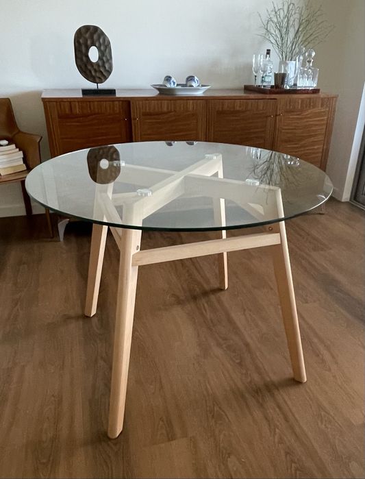 Mesa jantar em vidro temperado, como Nova