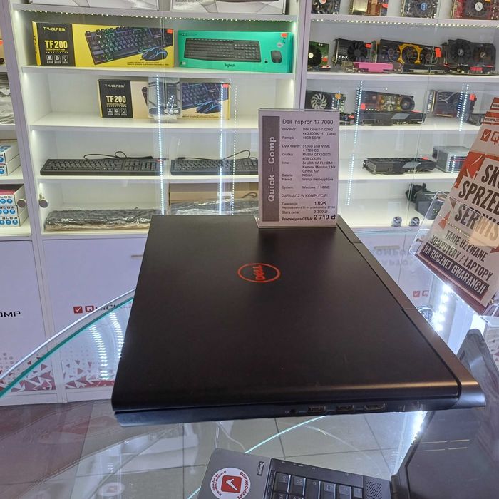 Laptop Gamingowy Dell 17 7000 i7-7700HQ / 16GB DDR4 / GTX1050TI 4GB