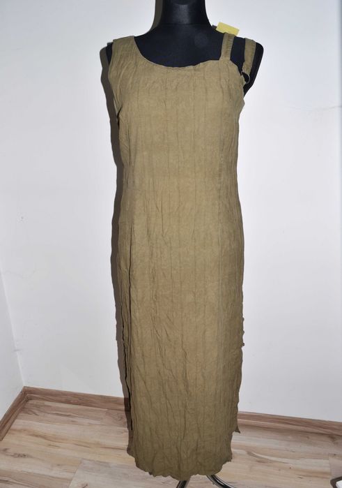 18^ ELLA letnia sukienka z bawełny khaki 42/44
