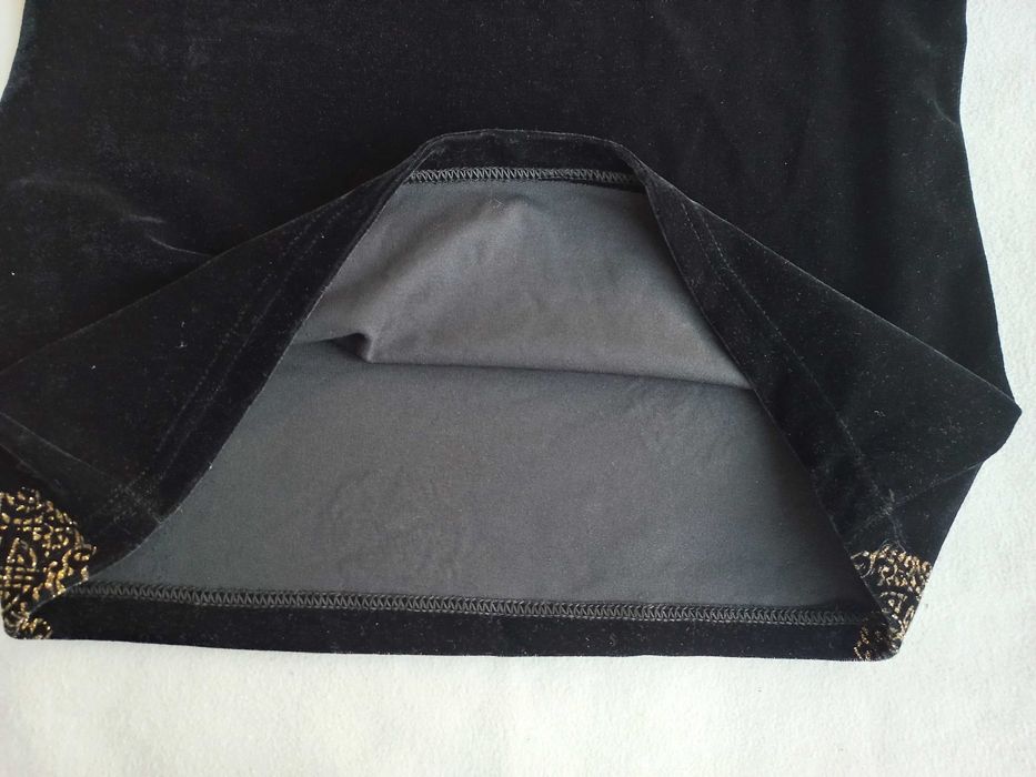 Блузка ципао китайська оксамит золото, довжина 56 см.