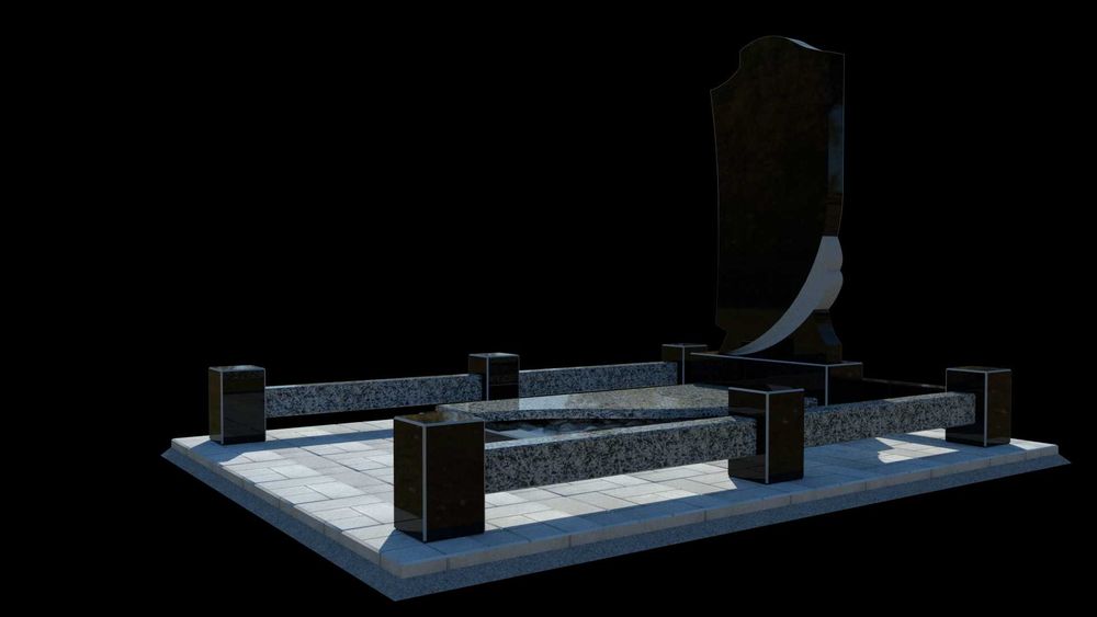 Пам'ятник  із гранітною огорожею по акційній ціні в Києві (комплекс)