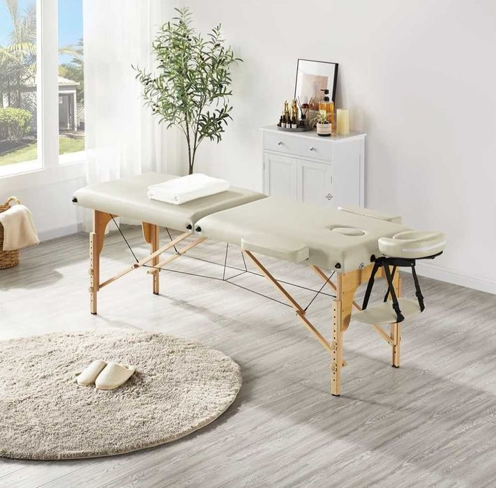Marquesa Portátil - 185x61x62cm - Bege, Selado Novo (Inclui Bolsa Transporte)