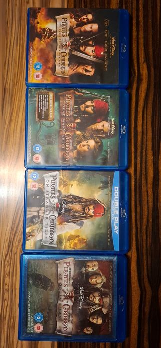 Piraci z Karaibów Zestaw 4 części filmu na BluRay wyd. Ang. Okazja !!!